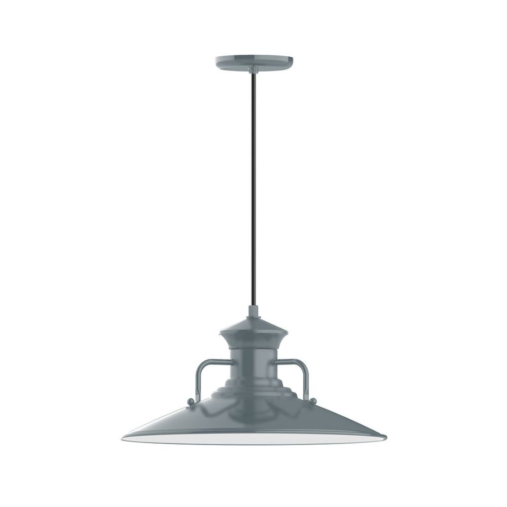 Montclair Lightworks PEB143-40-L13 18" Homestead Shade, Led Pendant With Black Cord And Canopy, Slate Gray